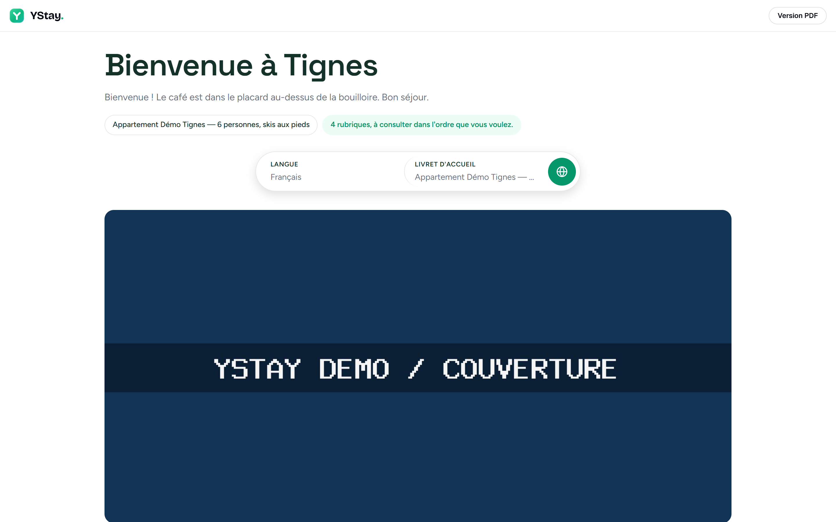 Le livret tel que le voyageur le voit, ouvert par le lien public.